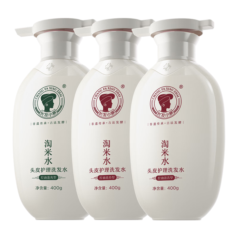 长发小寨【非遗】控油/蓬松/去屑 淘米水洗发水400g 洗发露洗头膏【包邮】 【非遗传承】控油2+蓬松1洗发水