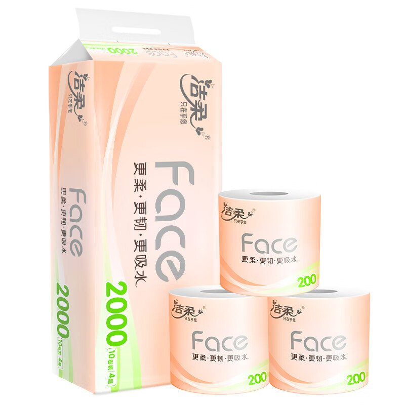 洁柔洁柔 有芯卷纸 粉Face 4层200克10卷 PJ214-60R 单提