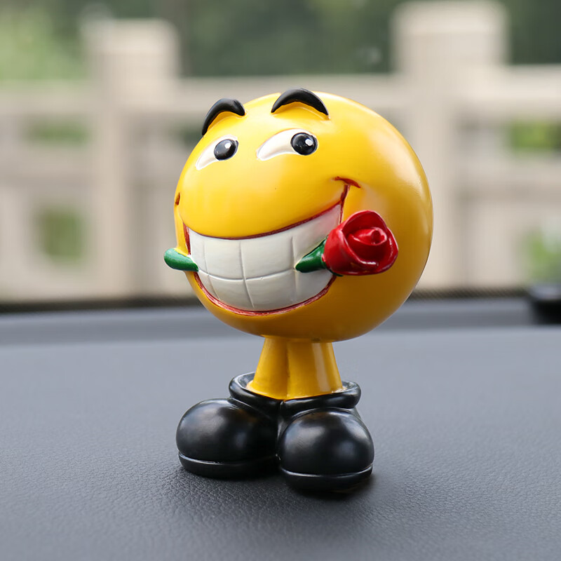 汽车摆件摇头弹簧公仔网红ins可爱表情包个性车载车内饰品  爱慕(配