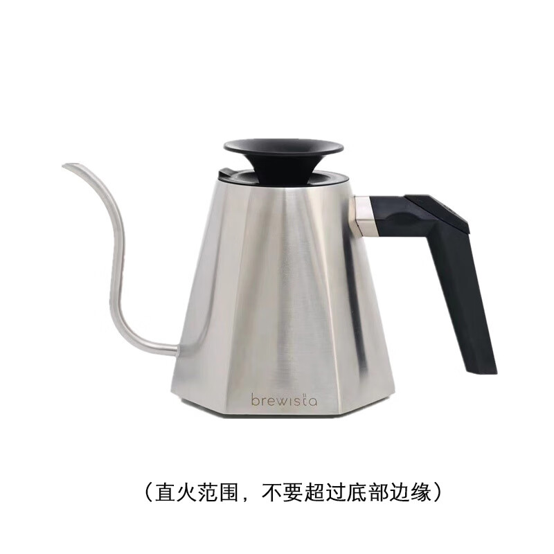 BREWISTA手冲咖啡壶挂耳咖啡茶冲泡壶不锈钢滴滤式长嘴细口壶0.8L 银色-0.8l手冲壶 8L