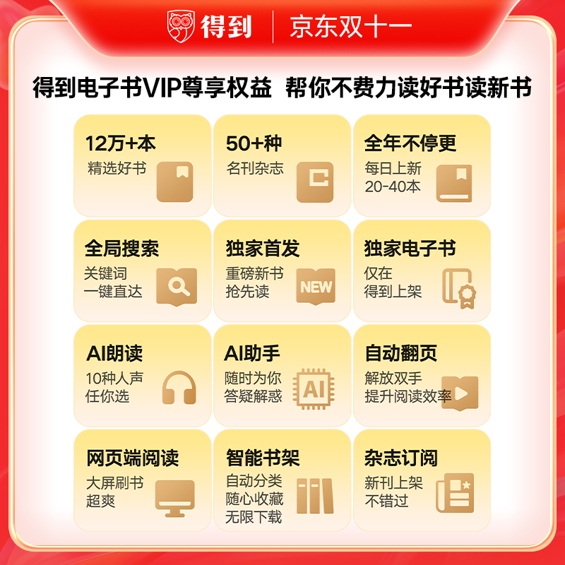 【官方直充】得到电子书会员年卡 得到电子书VIP12个月卡 填写手机号充值 好书杂志阅读a