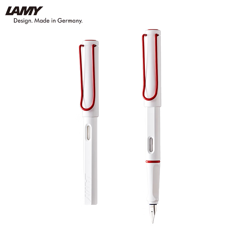 LAMY凌美【新品福利】狩猎系列姜饼人白红墨水笔节日送礼 教师节礼物双十一好物 大学生送礼文具 狩猎系列姜饼人白红墨水笔(不含吸墨器) EF