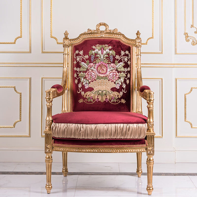欧界欧式休闲椅布艺王妃椅餐厅餐椅高端布艺宫廷新古典家具别墅家具