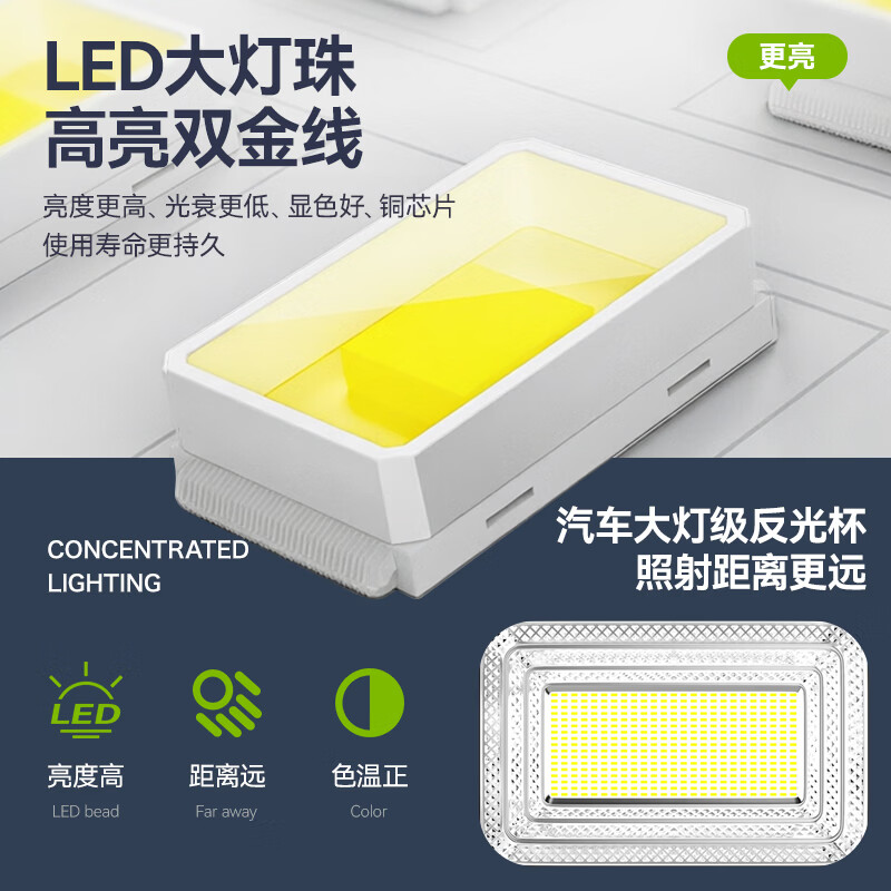 其他太阳能路灯户外庭院灯新款室外防水天黑亮投光灯农村超亮照明灯 1350lm+425颗灯珠15000mAh