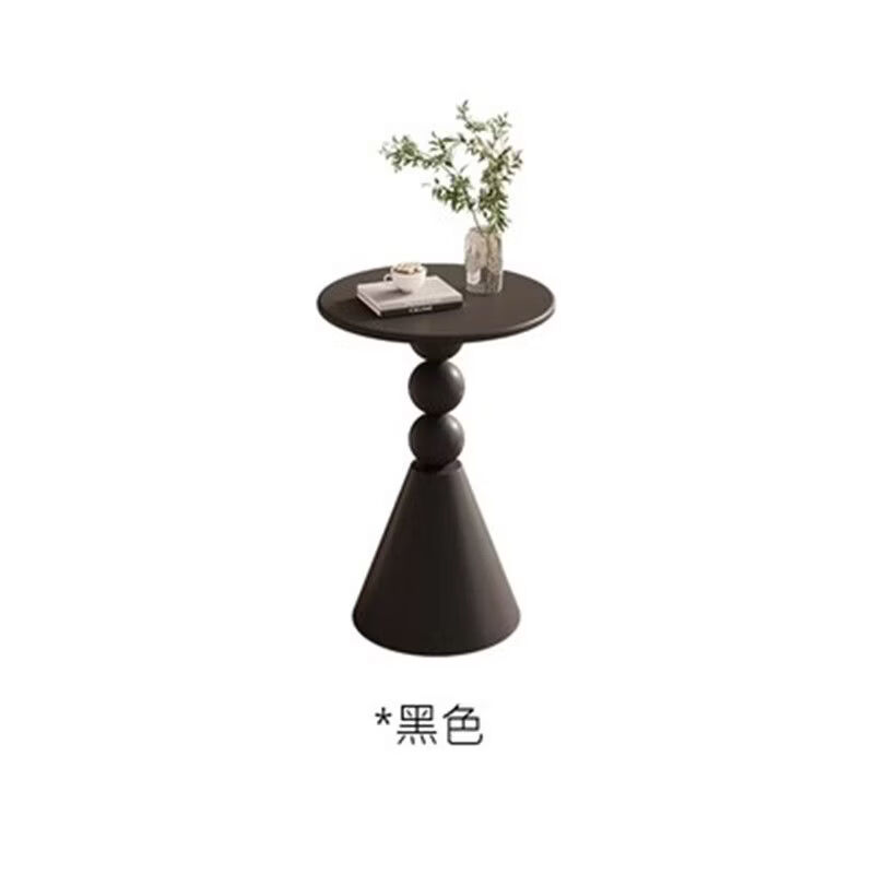 居筑(JUZHU)奶油风沙发边几小茶几客厅圆桌子网红床头边桌网红角几极简床头柜 哑黑色