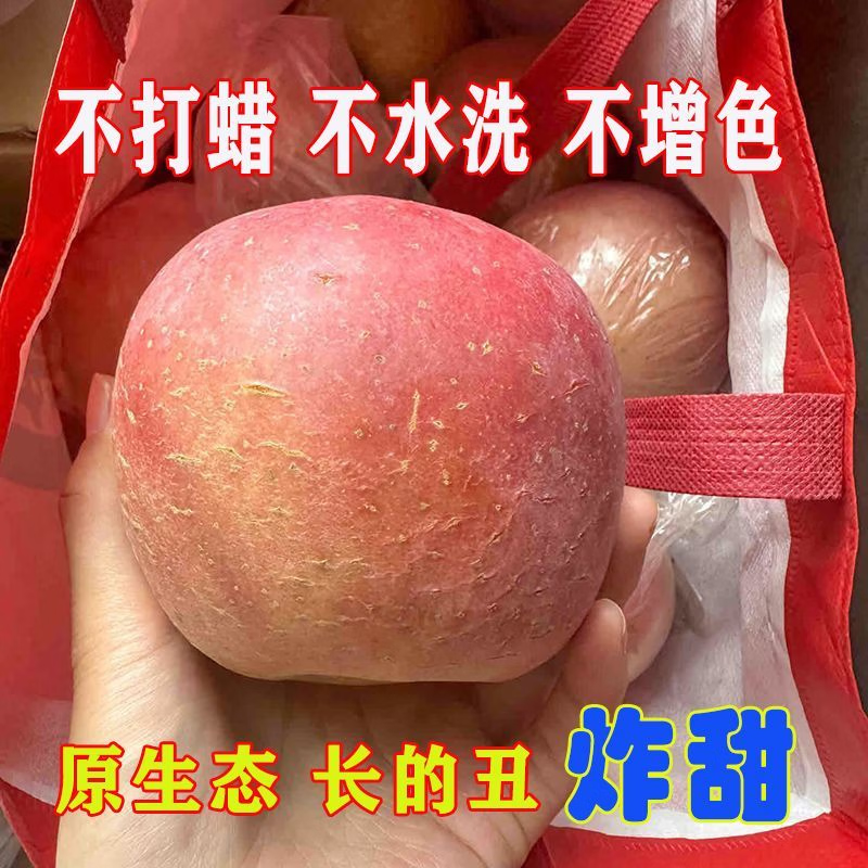 京农超陕西红富士苹果水果脆甜丑苹果平果冰糖心苹果当季新鲜水果生鲜 5斤铂金果 【单果75-80mm】 净重4.5斤起