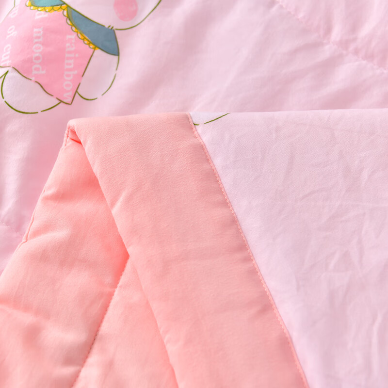 10水洗棉夏被夏凉被夏季单人宿舍空调被双人家用夏天薄款被子 萌兔宝宝 150cm*200cm