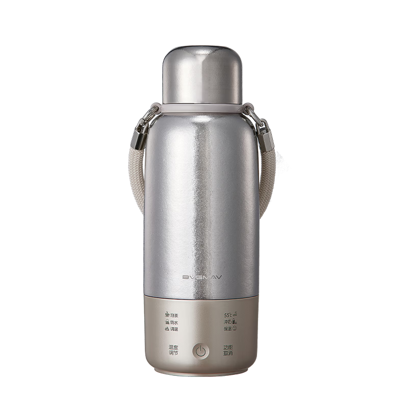 宝威玛(BVGMAV)纯钛车载烧水杯便携式旅行电热烧水壶12v24v220v通用货车专用2026最新款恒温壶保温一体电热水瓶 0.58L 【车载/插电真100℃烧开】纯钛烧水杯