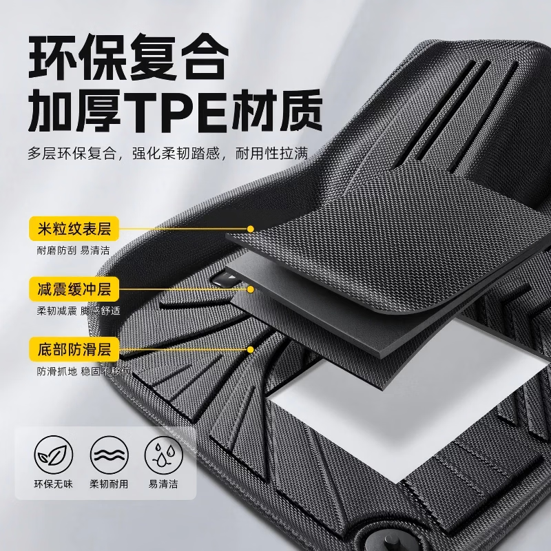 迪安达适用于日产轩逸/逍客/奇骏/N7 2014-2026款tpe汽车脚垫专用 TPE+灰色美尼斯(约1cm厚度,轻奢款更舒适) 日产逍客荣誉/2025-2025款