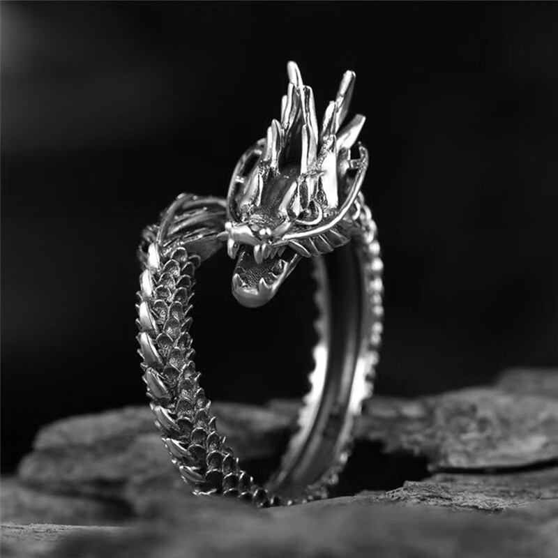 卡派亚龙年戒指本命年龙形男2024新款小众设计感冷淡风食指戒男友 龙