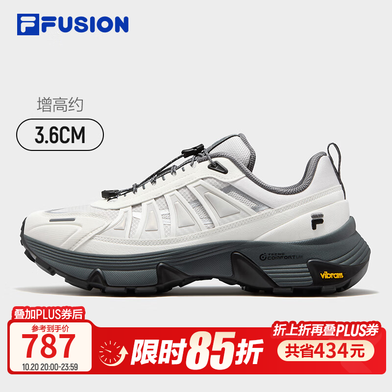 斐乐COMO Y南方版丨FILA潮牌湖系户外鞋26冬季新款男跑鞋休闲鞋 南极灰/雪白-AS 42
