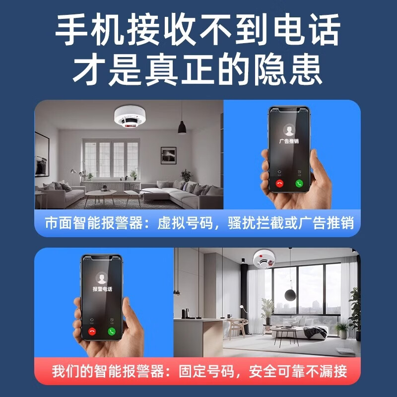 立可安烟雾报警器烟感器全自动无线消防报警器家用商用3C认证火灾探测器 （5个装）2025新国标：4G联网连手机远程通知