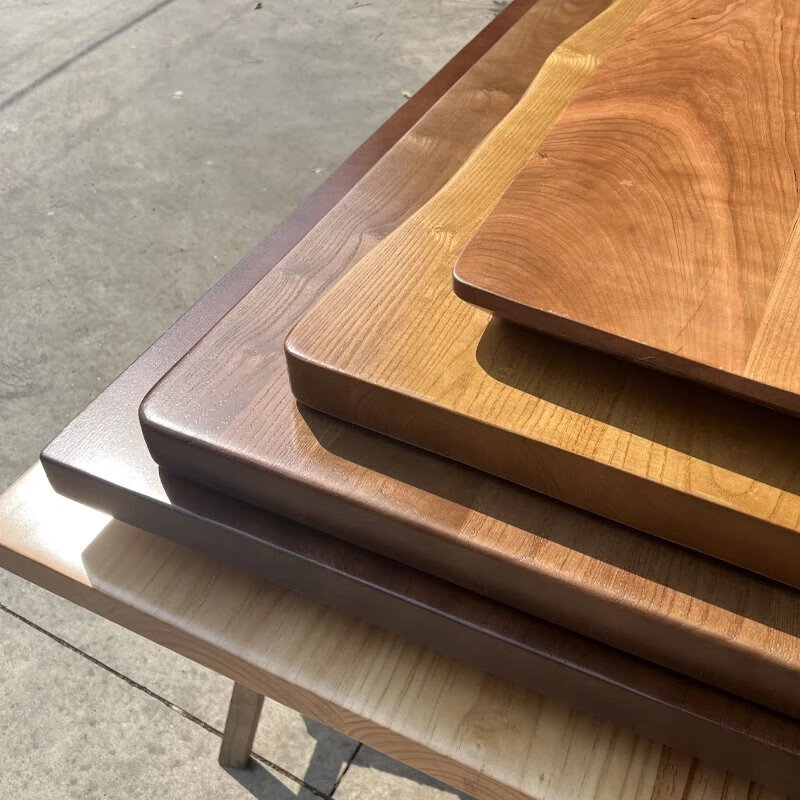 圣梵驰纯实木定制松木榆木白蜡樱桃红橡胡桃木吧台桌板办公桌面餐桌