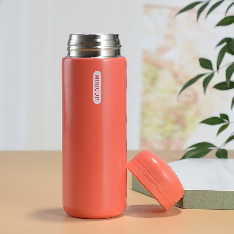 便携迷你保温杯女士随身小巧泡茶水杯少女心可爱不锈钢 西柚红 200ml