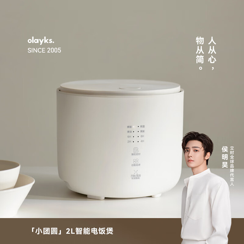 olayks立时 迷你电饭煲家用2-3人  陶瓷釉内胆煮饭锅多功能不粘锅煮粥汤智能柴火饭锅OLK-20C