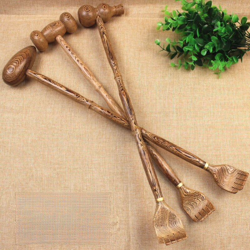 创京懿选实木不求人按摩捶檀木不求人老头乐 敲打拍背按摩捶经络穴位