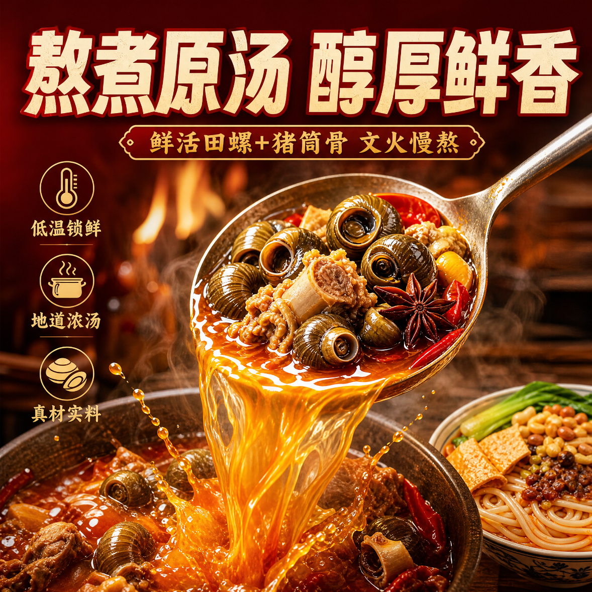皇冠螺2分钟速煮湿粉广西柳州螺蛳粉加辣加臭 速煮螺蛳粉405克-4包装