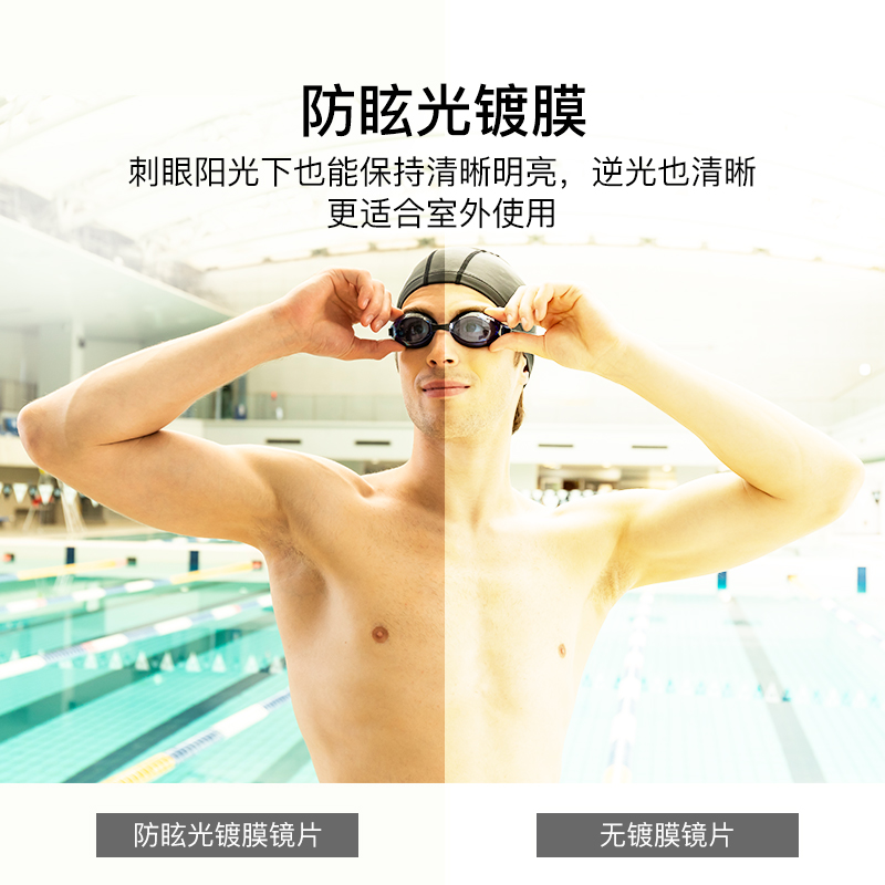 阿瑞娜（arena）进口泳镜男女通用防雾先锋可擦拭升级防雾高清防水大框舒适游泳镜 蓝色-非镀膜款(3100E-BLU) 平光