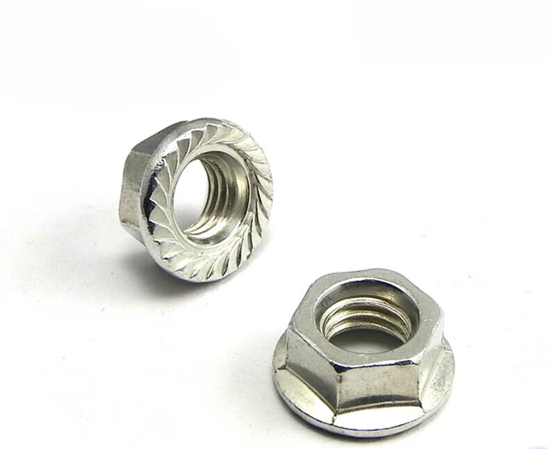 法兰螺母锁母锁紧六角螺帽镀锌防松动带垫防滑五金配件螺丝母大全 m16