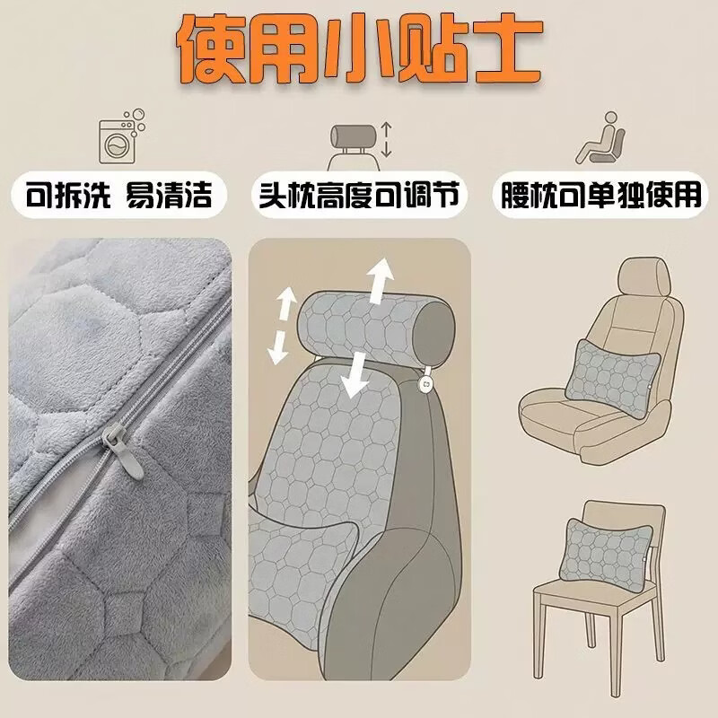 靠背垫床头加厚加大四季床上靠枕护腰护颈沙发腰靠卧室半躺靠背枕 GO3蓝色【头枕+靠背】 含枕芯 【宽80*高60重5.5斤】独立内胆-可拆洗