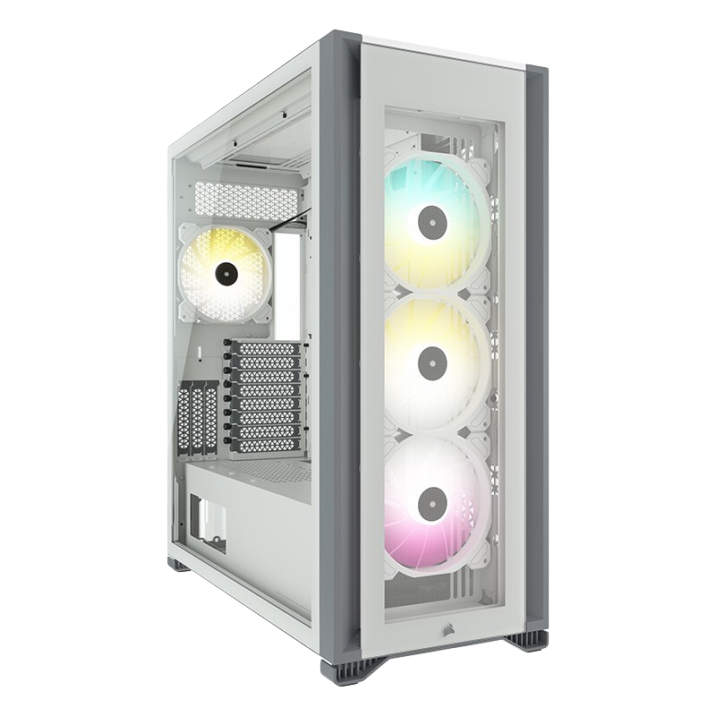 美商海盜船美商 海盜船機(jī)箱 7000X RGB全塔式ATX機(jī)箱 支持E-ATX主板/420冷排/附帶4風(fēng)扇 iCUE 7000X RGB 全塔白色