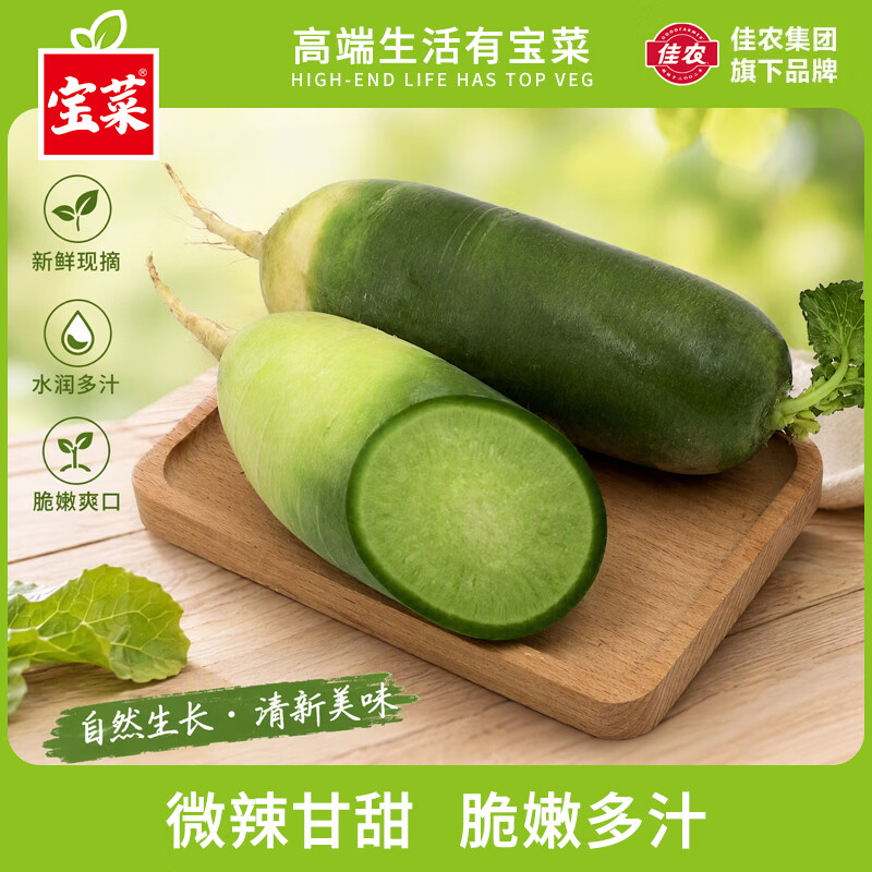 佳农宝菜 水果萝卜正宗潍坊绿青萝卜脆甜生熟两吃当季新鲜蔬菜 净重5斤【冷藏后口感更佳】