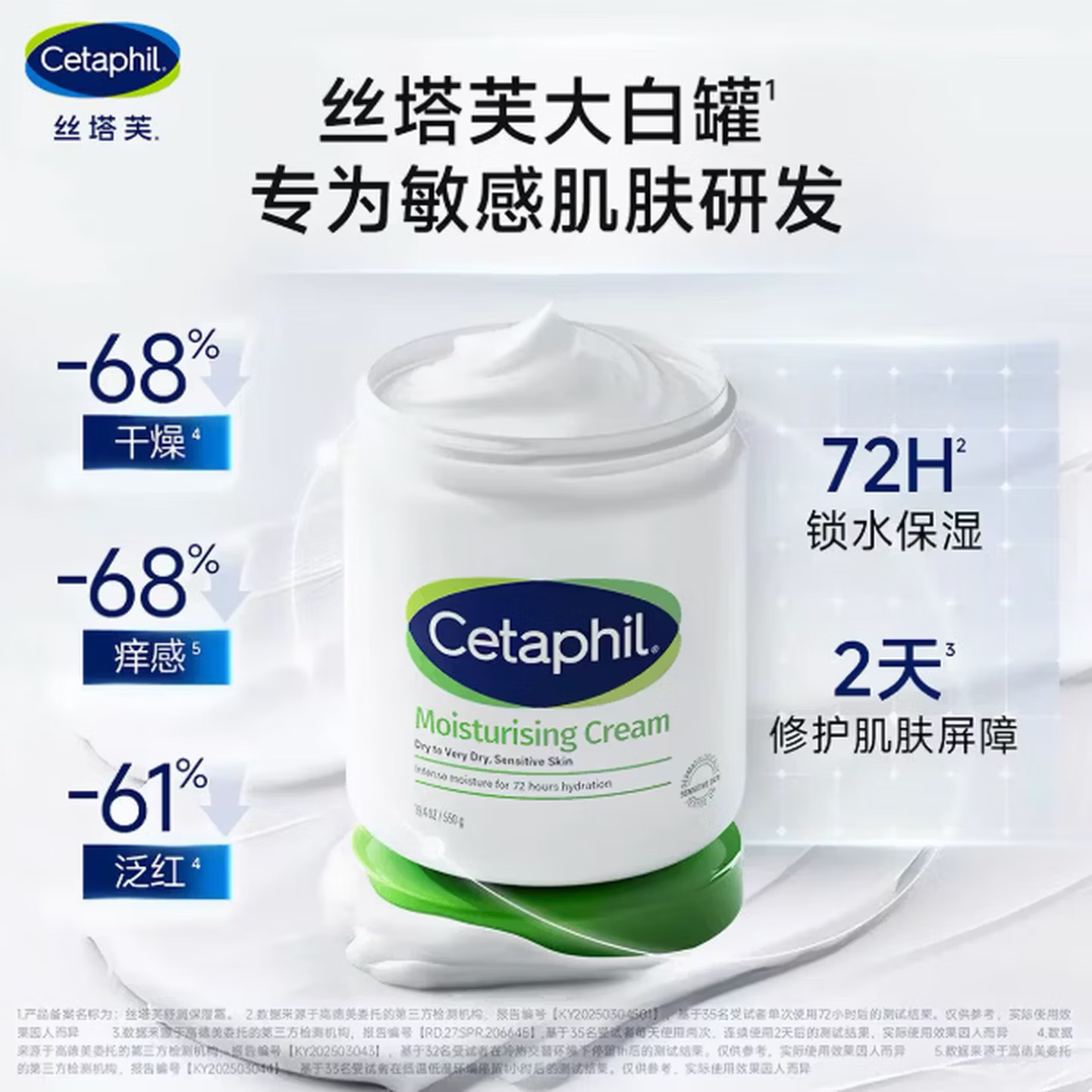 丝塔芙(Cetaphil)大白罐舒润保湿霜润肤身体乳补水滋润霜敏感肌适用润肤孕妇儿童 一瓶550g
