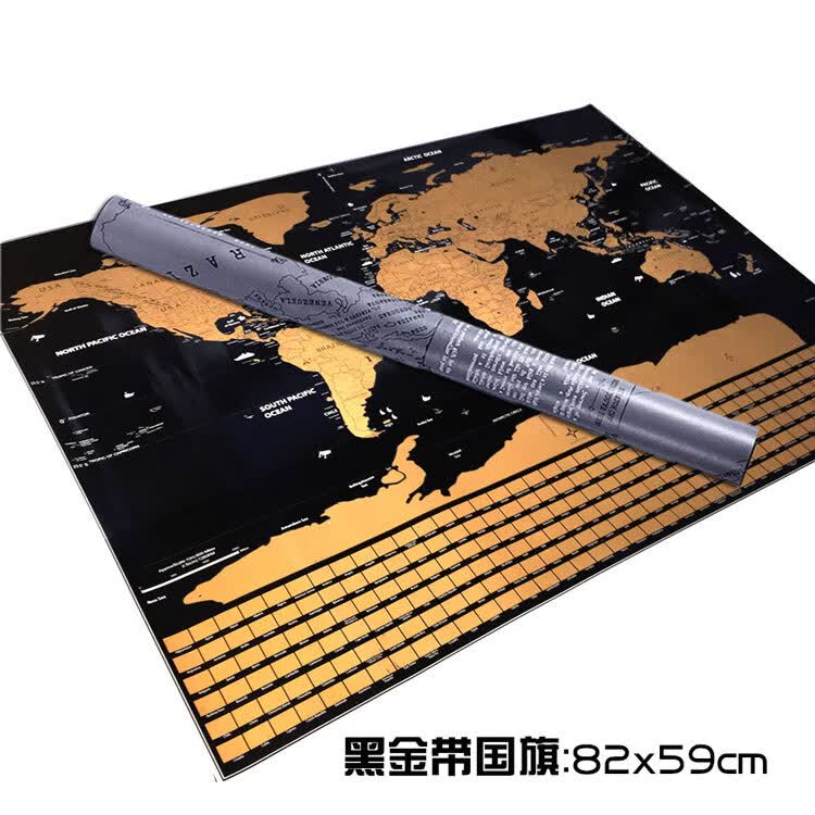 中国旅游打卡旅行足迹记录可标记世界地图背景墙装饰画 版 82x59cm 如图所示 无框 独立