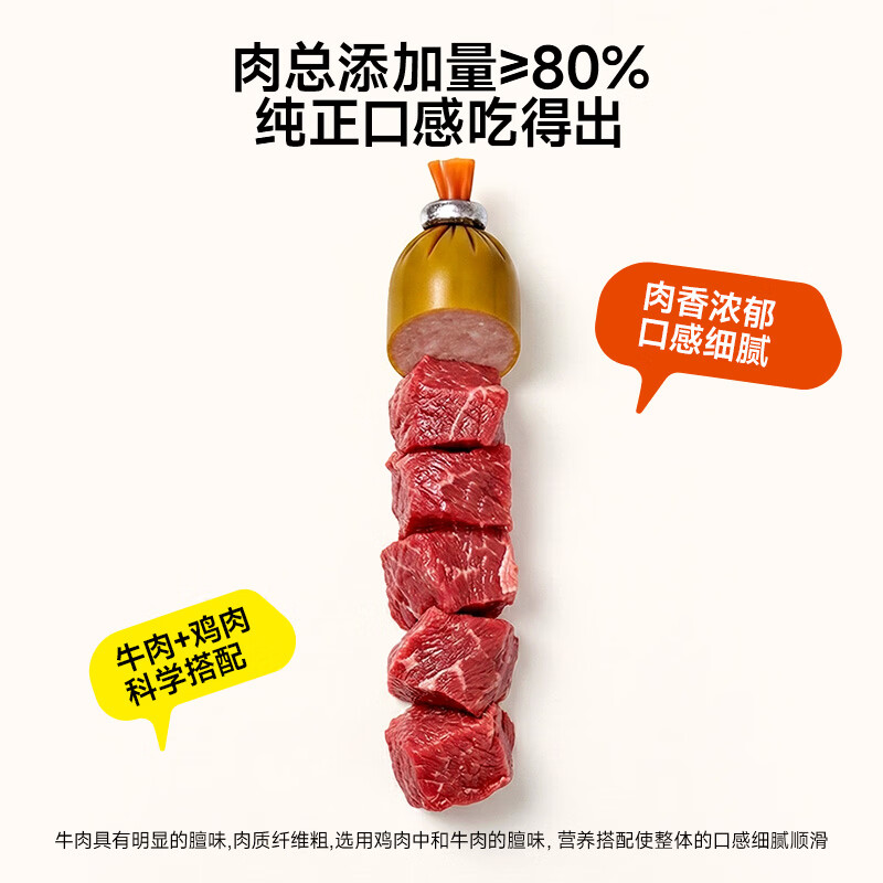 窝小芽 肉多多牛肉肠高蛋白0添加防腐剂儿童零食享婴儿宝宝1岁辅食谱 【90根】肉多多高蛋白牛肉肠300g*3