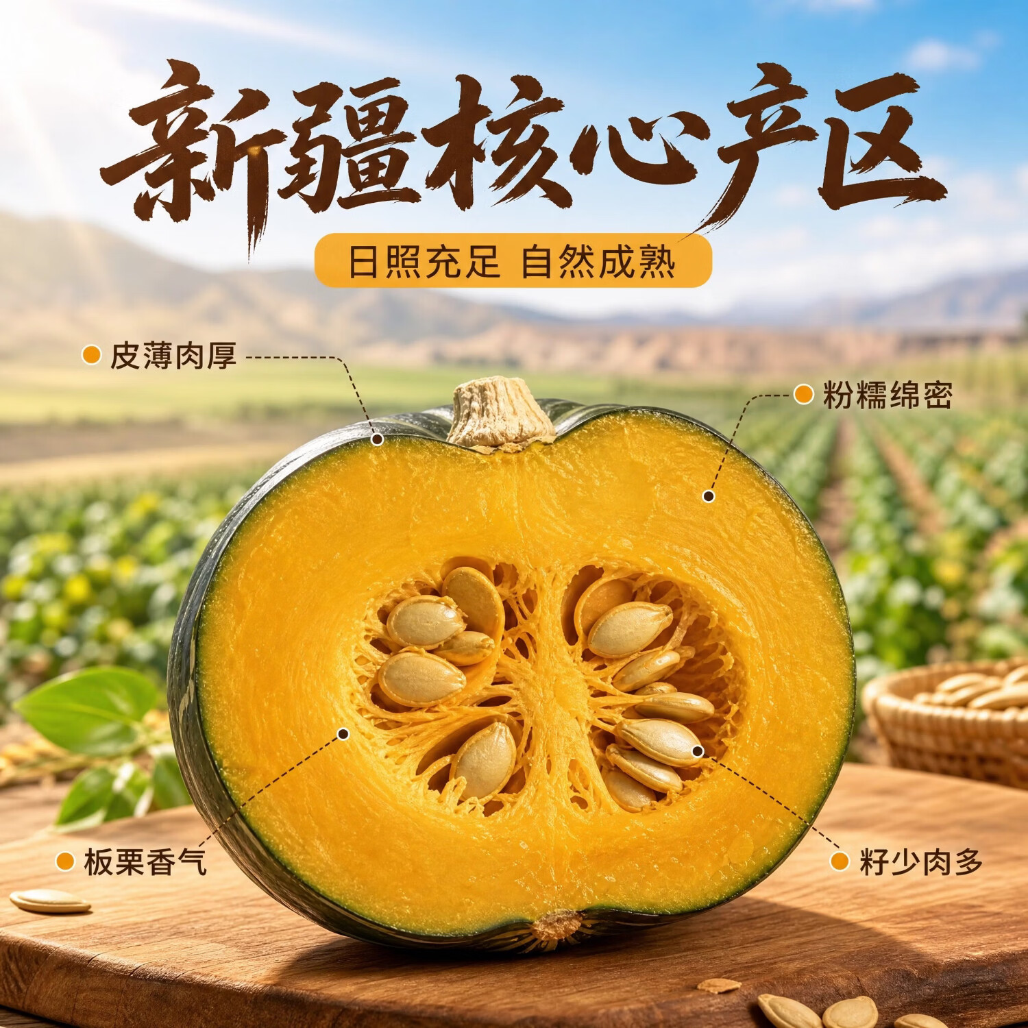 【新疆直发】贝贝南瓜正宗新疆新鲜板栗味老南瓜儿童辅食4.5斤/箱 新疆贝贝南瓜 4.5斤