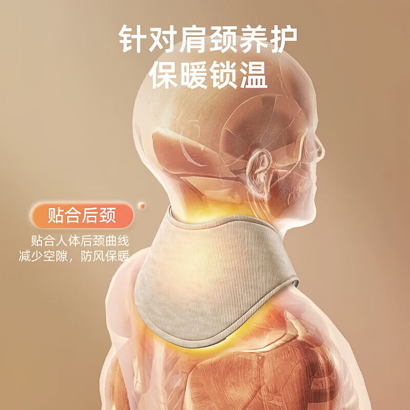 FANCYCHIC升级棉质带兜颈椎护脖套小围脖披肩秋冬防寒热敷护颈带保暖四季 【升级带兜·便携防寒】黑色 均码