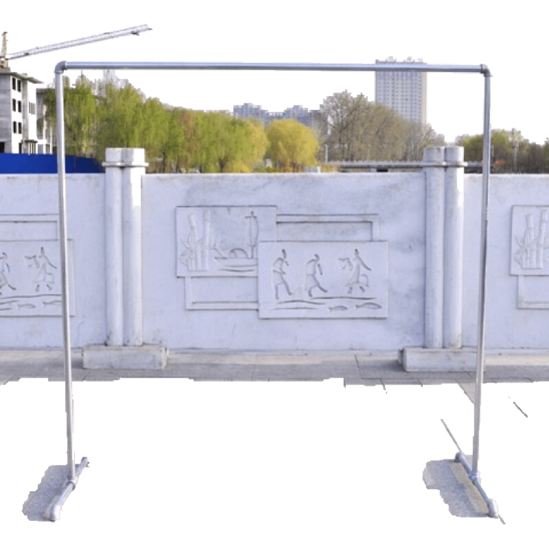 圆形镀锌钢管晾衣架 落地立式挂衣架宿舍卧室单双杆晒被加厚防风Tnukk 单杆长1.6高1.6