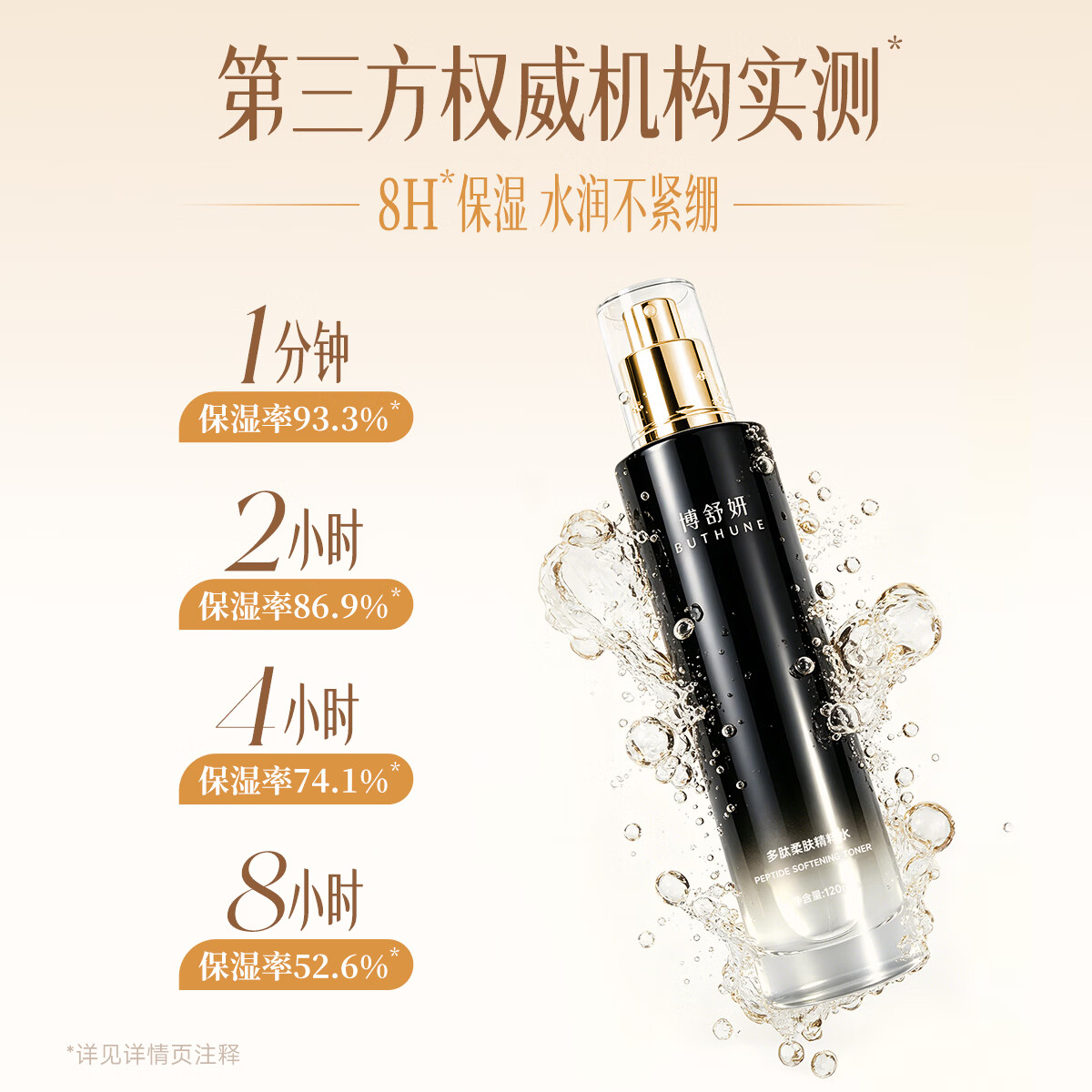 博舒妍(BUTHUNE)多肽柔肤精粹水保湿补水爽肤水 120ml*2瓶(赠旅行装1组+5片面膜)