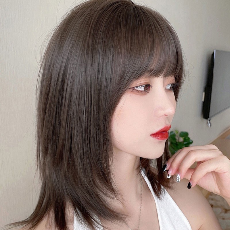 纤影 假发女中长发全头套女士假发套仿真人发丝锁骨发披肩发型整顶