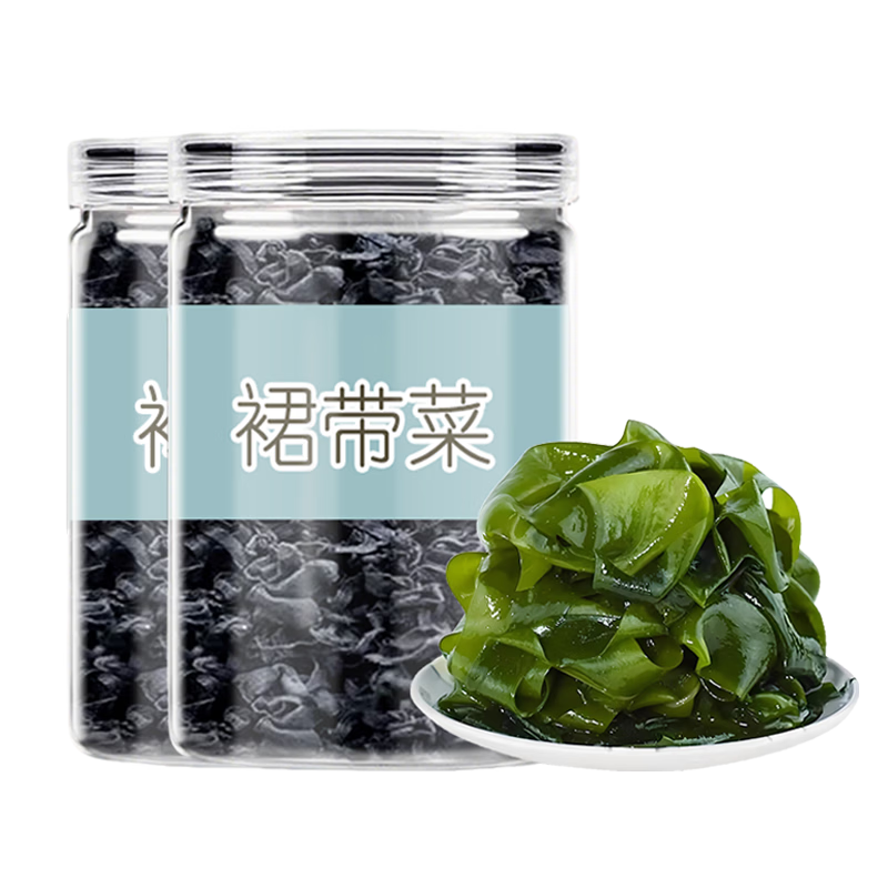 菌裕干裙带菜干货干燥海裙菜群代带嫩芽儿童0无沙免洗脂肪  裙带菜 50g*2罐