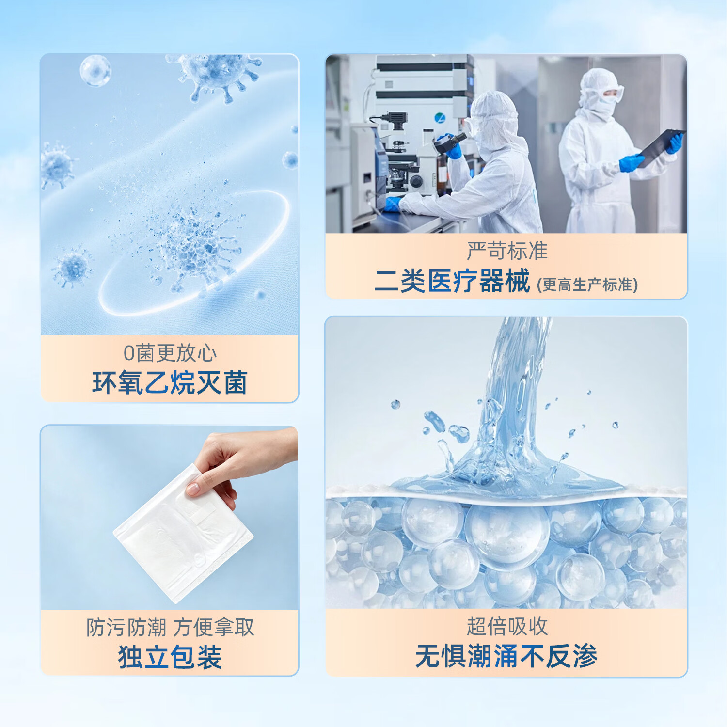 安和舒医用械字号卫生巾日用夜用无菌干爽超薄敏感肌可用姨妈巾套装