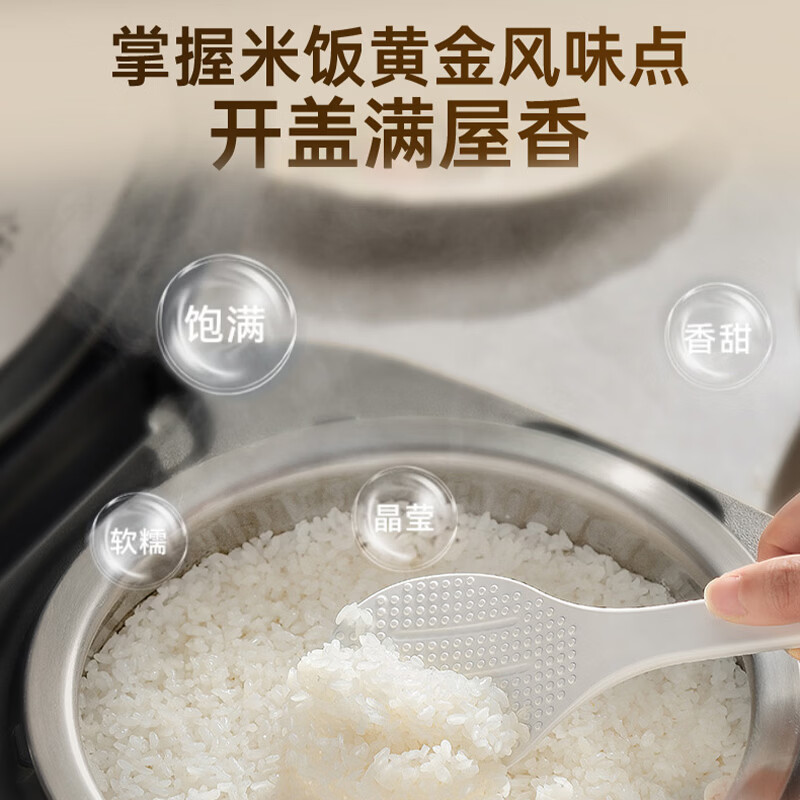 苏泊尔(SUPOR)热风恒钛电饭煲IH电磁加热0涂层有钛球釜内胆持久不粘4L家用3-5人智能预约多功能锅电饭锅柴火饭 恒钛球釜 4L