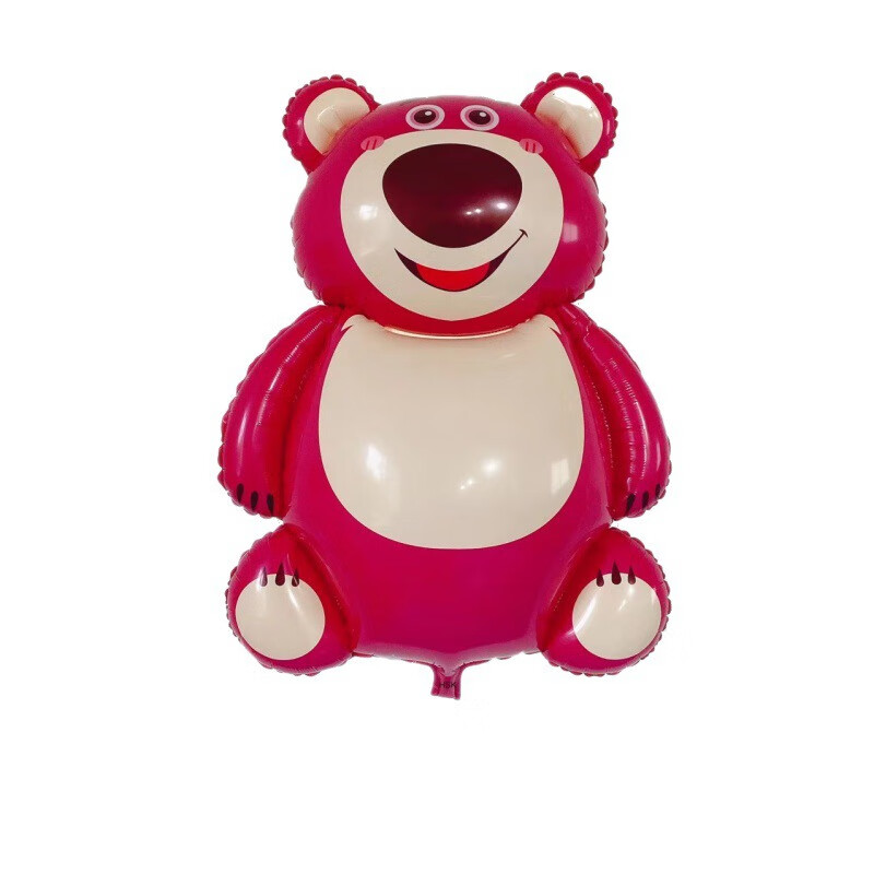 山头林村空飘小熊气球新款草莓熊大号飘空红色小熊铝膜气球抖音地推儿