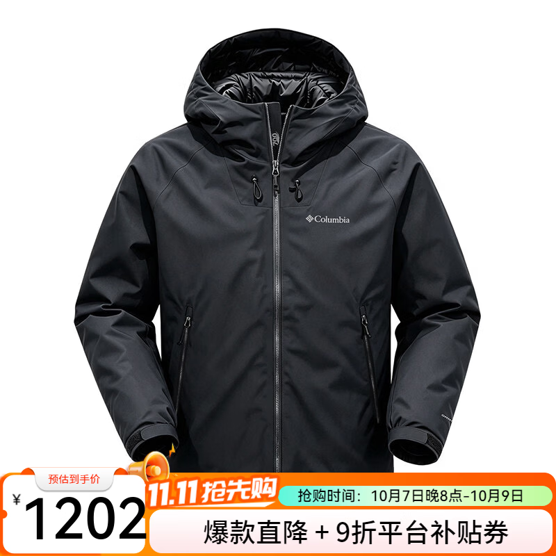Columbia哥伦比亚羽绒服男26秋冬户外防水金点热能保暖700蓬外套 011 M 175/96A 充绒156g