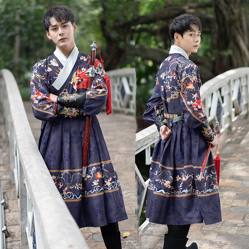 以舟明朝锦衣卫飞鱼服男套装服装汉服明制大码女刺绣交领蟒袍情侣春秋