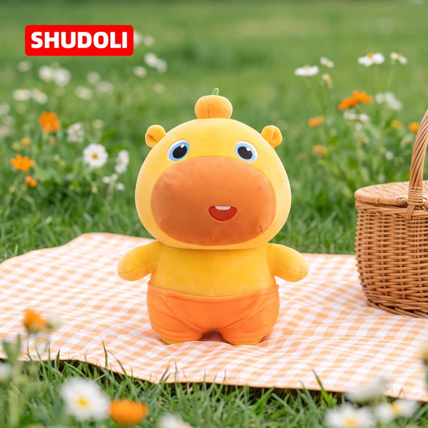SHUDOLI树洞里水豚噜噜毛绒玩偶公仔玩具大号卡皮巴拉抱枕礼物送女朋友 撇嘴表情 100CM【原装正版带防伪吊牌】