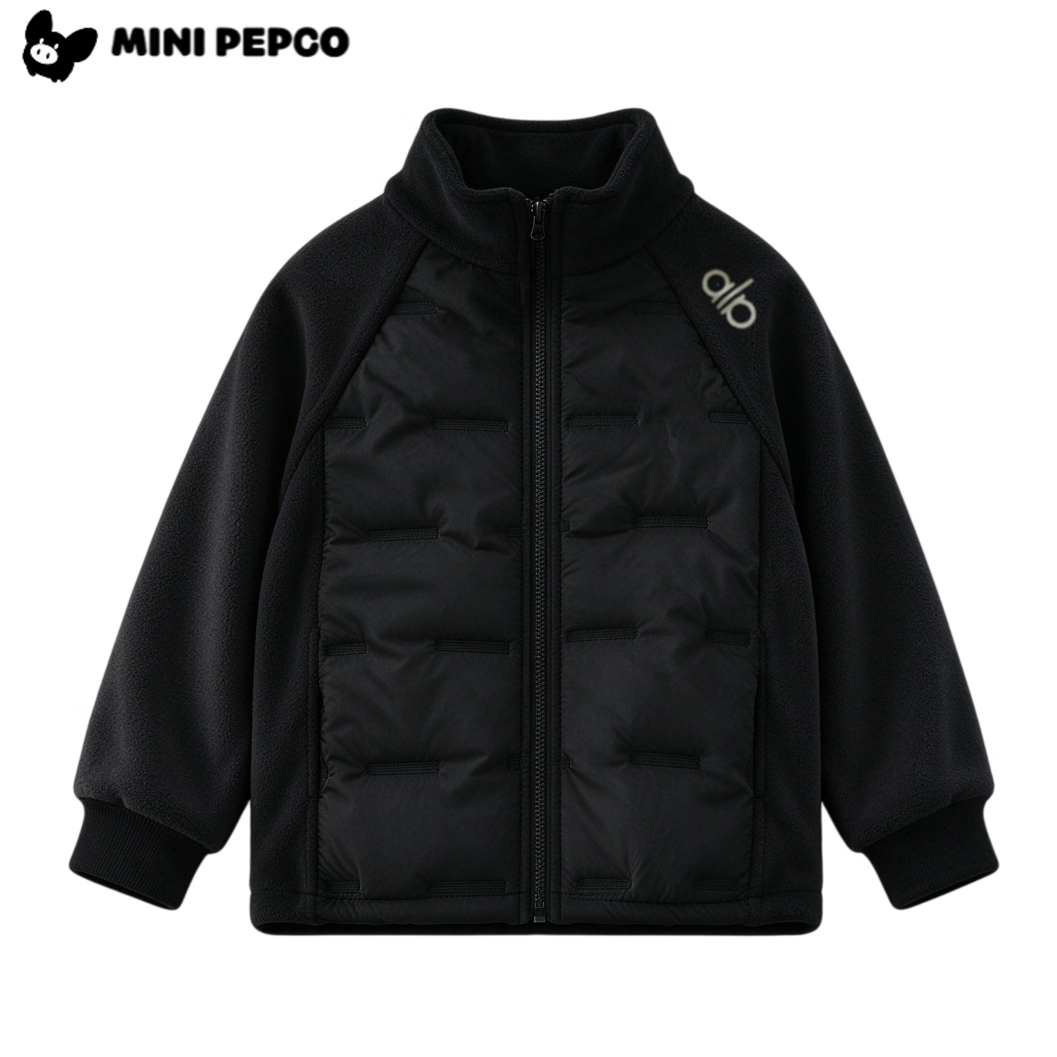 小猪班纳（PEPCO）儿童外套夹棉加厚秋冬男女童防风上衣 拼接外套米色 130 【建议身高115-125cm】