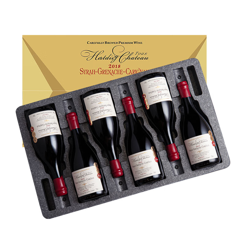 赫图令【国际金奖/2箱】法国进口红酒整箱 AOP级干红葡萄酒礼盒装送礼 【科比埃产区15度】2箱共12瓶