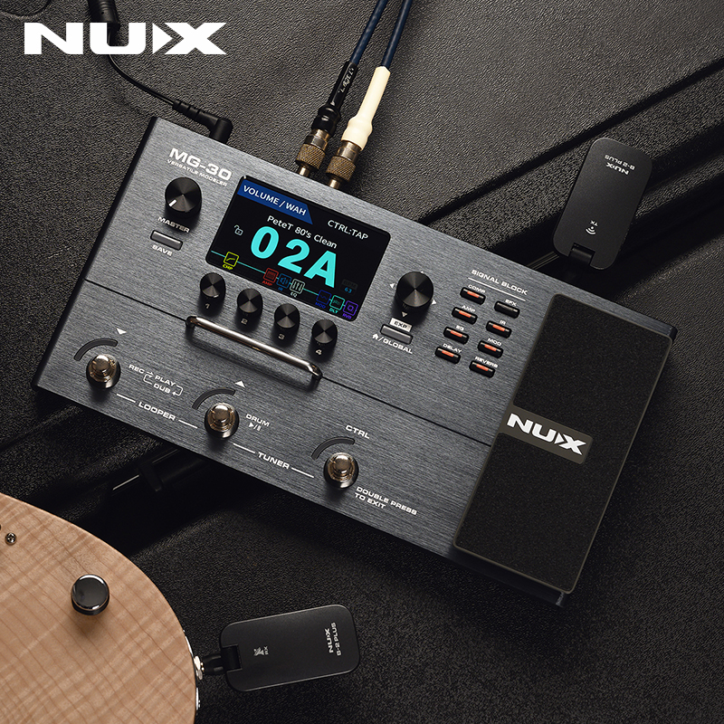 nux纽克斯数字综合效果器电吉他贝斯电箱琴内置声卡鼓机录音loop mg30