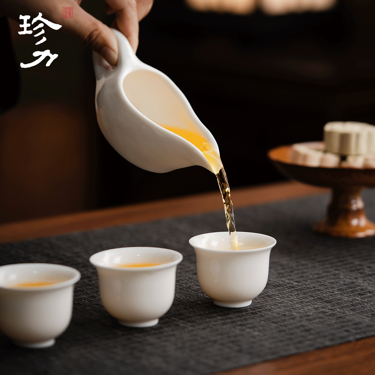 珍力一帆风顺白瓷茶具套装羊脂玉白瓷功夫茶具套装自动茶具礼送礼乔迁 羊脂玉一帆风顺茶具套装