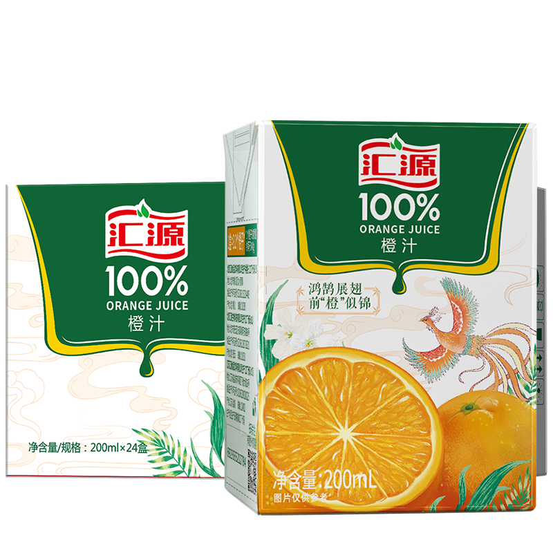 汇源 100%橙汁 200ml*24盒