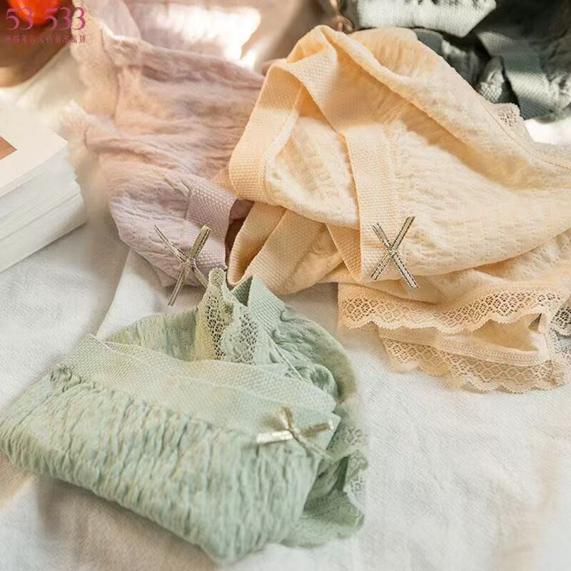 新款内裤女士性感蕾丝抗菌中腰女生抑菌纯棉裆无痕大码三角短裤头 1条装(随机发) 1条 L (80-110斤)