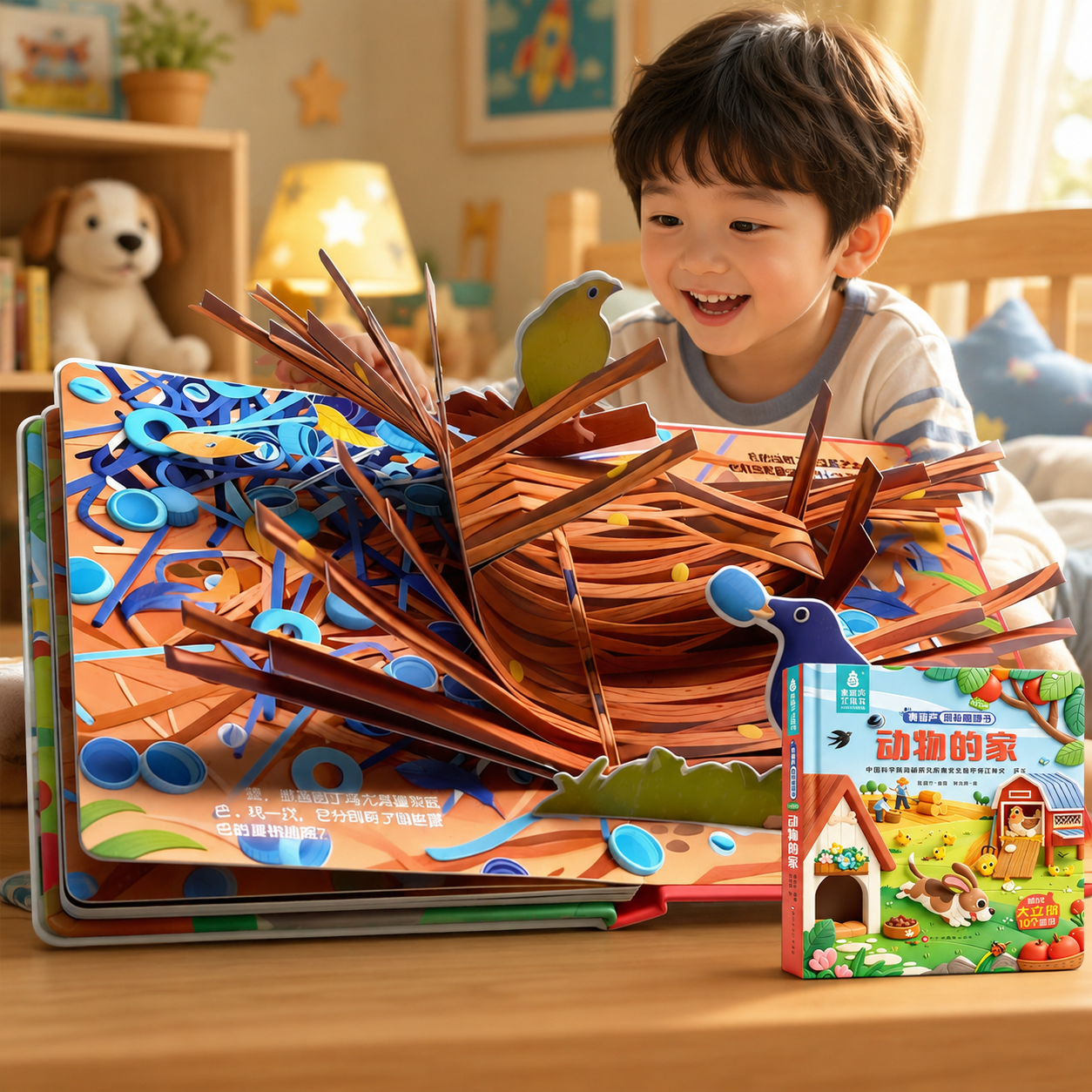 青葫芦超大3d立体书儿童绘本翻翻书幼儿园3到6岁科普百科海洋交通工具农场身体恐龙动物虫虫鸟儿蜜蜂的家幼小衔接启蒙认知故事书籍 【超大3d立体书】动物的家 京东折扣/优惠券