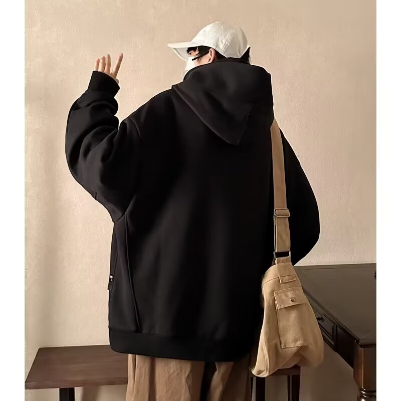 POUM连帽卫衣男女同款社恐i人长袖男套头外穿外套男学生百搭上衣男 CNPW-W103浅灰色 XL