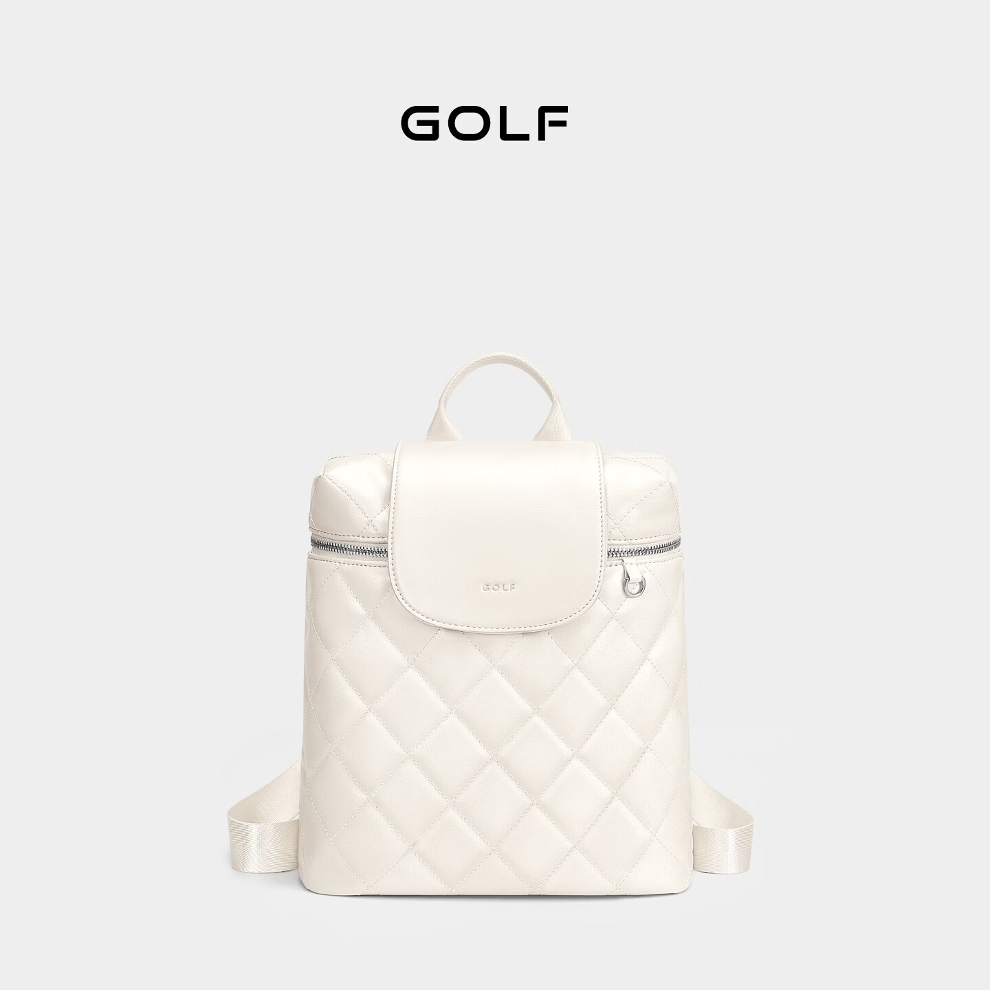 高尔夫(GOLF)双肩包女士旅行背包大容量学生书包休闲运动时尚电脑背包【Q】 款式11-米白色